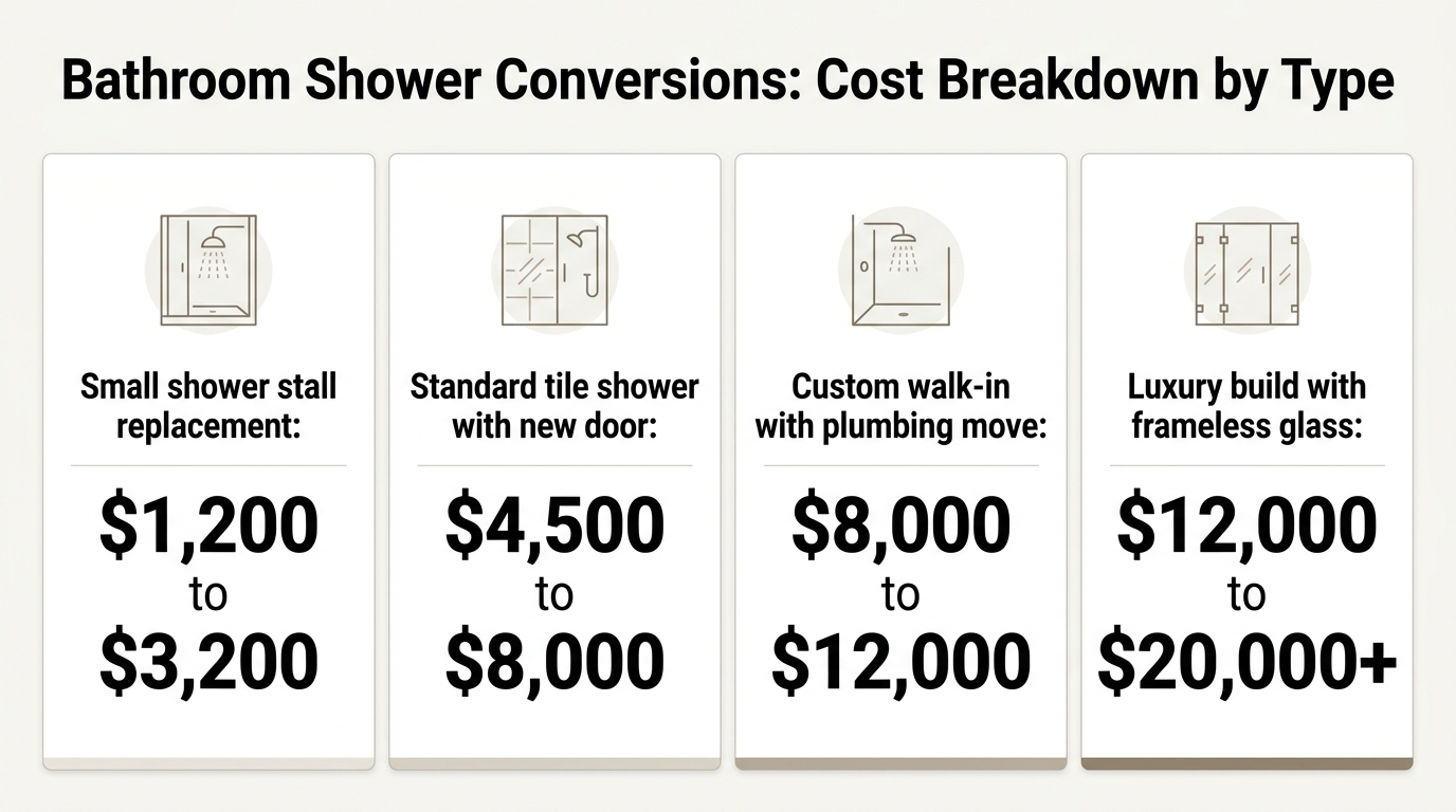 Tub To Shower Conversion Cost Comparison Chart